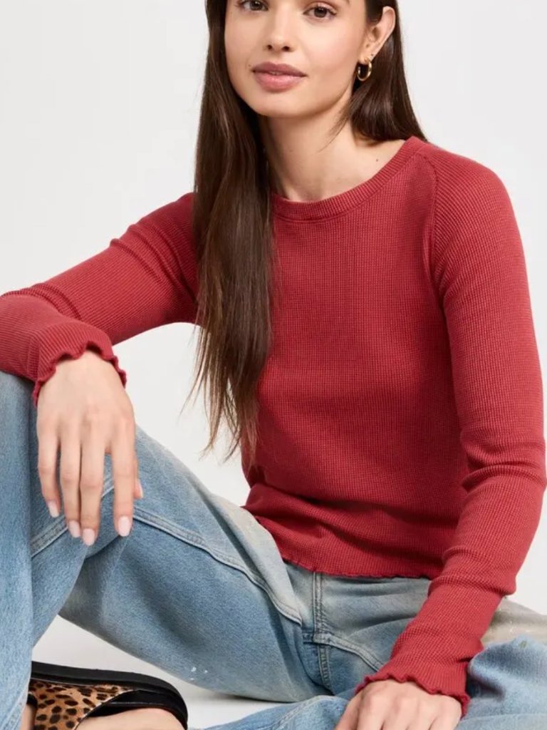 Nwt Free People We The Free Easy Does It Thermal Top Red Racer Boho Sm $48